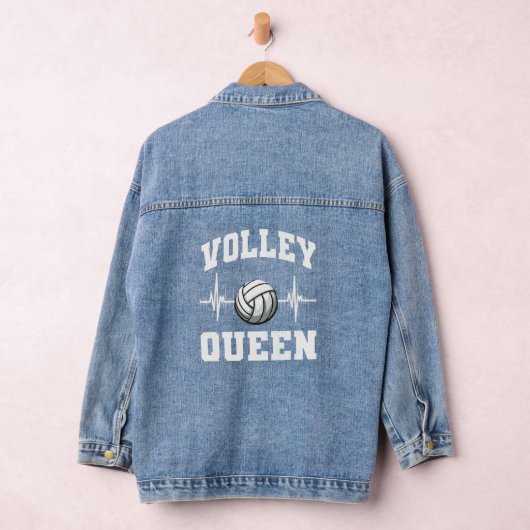 Volley Queen Volleybal met Heartbeat Design Denim Jacket (Hangar)