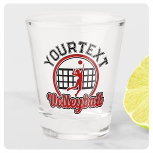 Volleybal ADD NAAM Spike Bal Aanval Team Speler Shot Glas