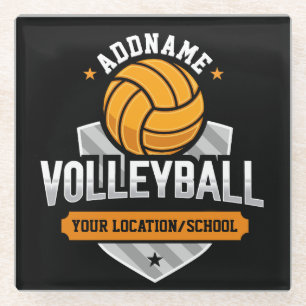 Volleybal ADD TEKST School Varsity Team Speler Glazen Onderzetter
