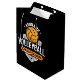 Volleybal ADD TEKST School Varsity Team Speler Medium Cadeauzakje (Achterkant Gekanteld)