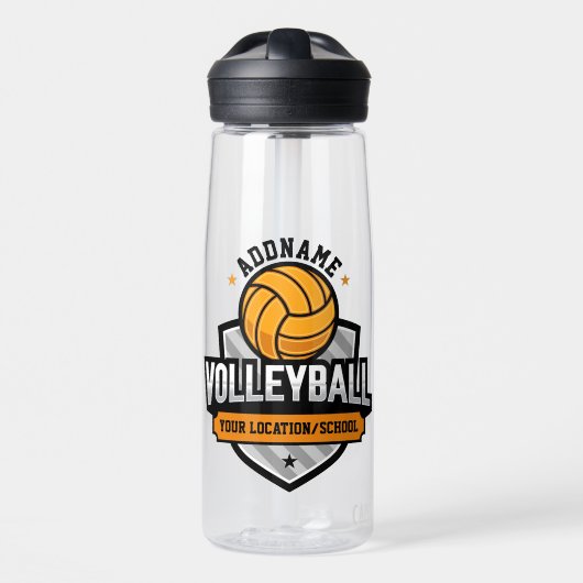 Volleybal ADD TEKST School Varsity Team Speler Waterfles (Voorkant)