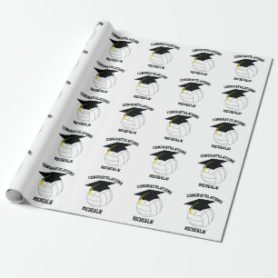 Volleybal Afstudeer Sport Zwart Wit Cadeaupapier
