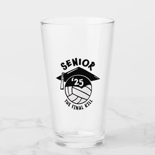 Volleybal Afstuderen 2025 Glas (Voorkant)