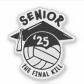 Volleybal Afstuderen 2025 Sticker (Voorkant)