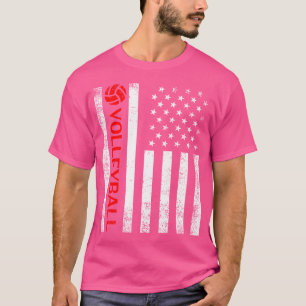 Volleybal American Flag Matching Volleybal Team T-shirt