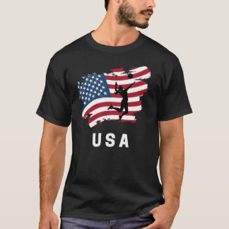 Volleybal Amerikaanse vlag T-shirt