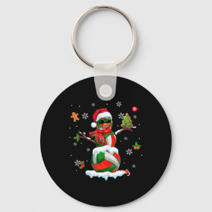 Volleybal apparatuur als sneeuwman zonnebril Xmas  Sleutelhanger