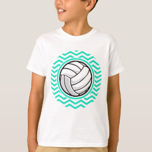 Volleybal; Aqua Green Chevron T-shirt