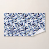 Volleybal Atleet Naam Navy Light Blue Bad Handdoek (Handdoek)