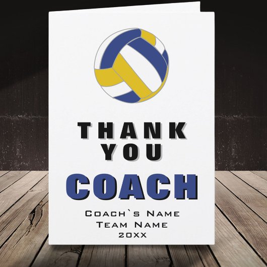 Volleybal Bal Dank je Coach Kaart