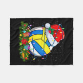 Volleybal bal Kerstman Hoed Kerstverlichting Grapp Fleece Deken (Voorkant (Horizontaal))
