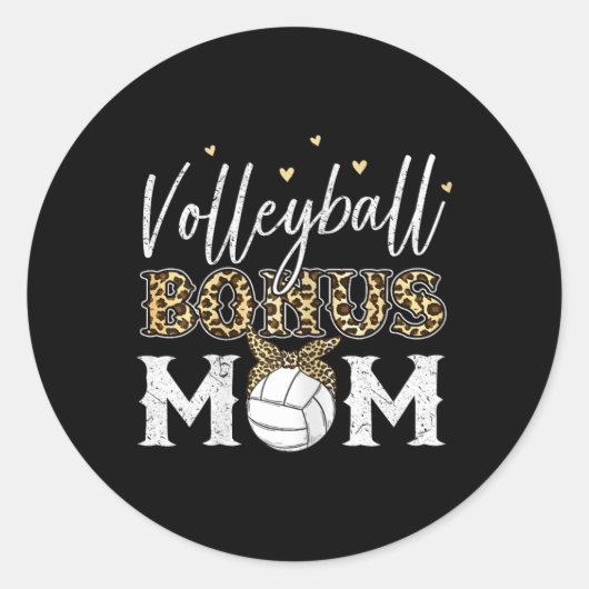 Volleybal Bonus Moeder Stap Moeder Volleybal Moede Ronde Sticker (Voorkant)