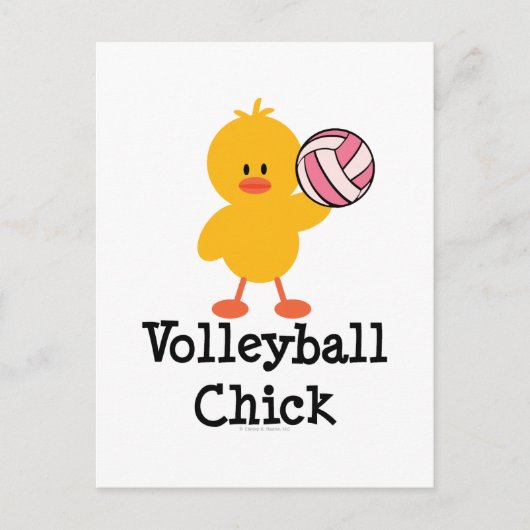 Volleybal Chick Briefkaart (Voorkant)