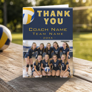 Volleybal Coach Speler Naam Foto Bedankkaart