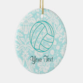 Volleybal; Cute Blauwgroen Keramisch Ornament (Rechts)
