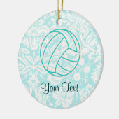 Volleybal; Cute Blauwgroen Keramisch Ornament (Links)