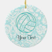 Volleybal; Cute Blauwgroen Keramisch Ornament (Achterkant)