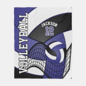 Volleybal 🏐 design - blauw, wit, zwart fleece deken (Voorkant)