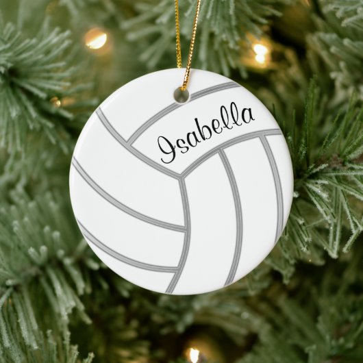 Volleybal - DIY AchtergrondKleur en Naam Keramisch Ornament (Boom)