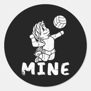 Volleybal Eenhoorn Strand Vball Mine Ronde Sticker