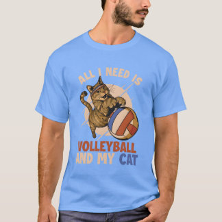 Volleybal en mijn Cat Cat Lovers Cat Vriendin fa T-shirt