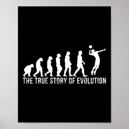 Volleybal Evolutie Grappige Volleybal Speler Gift Poster (Voorkant)