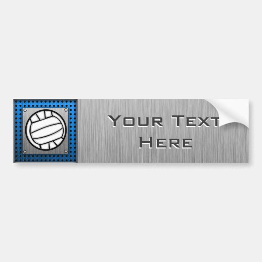Volleybal geborsteld metaal bumpersticker (Voorkant)