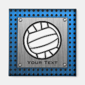 Volleybal geborsteld metaal magneet (Voorkant)