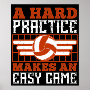 Volleybal Harde training maakt makkelijk spel Poster
