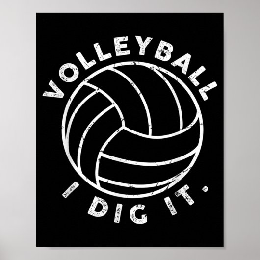 Volleybal I Dig It Fun Poster (Voorkant)
