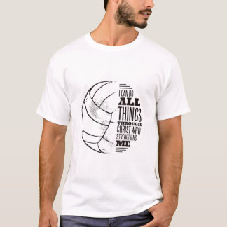 Volleybal ik kan dingen doen door Christelijk wie T-shirt