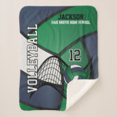 Volleybal 🏐 in blauw, groen en wit sherpa deken (Voorkant)