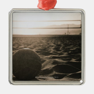 Volleybal in de zand metalen ornament