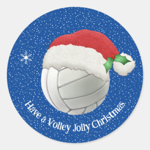 Volleybal in een Santa Hat Design Sticker