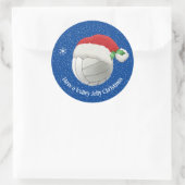 Volleybal in een Santa Hat Design Sticker (Tas)
