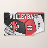 Volleybal in rood, zwart en wit handdoek (Handdoek)