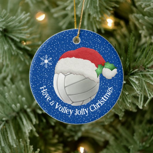 Volleybal in Santa Hat Design Ornament (Boom)