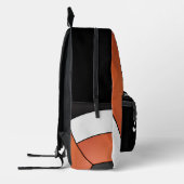 Volleybal in Sinaasappel, Wit en Zwart Bedrukte Rugzak (Links)
