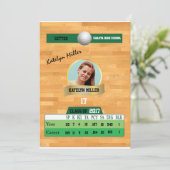 Volleybal Kaart W / Stats Afstudeerder Uitnodiging (Staand voorkant)