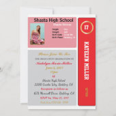 Volleybal Kaart W / Stats Afstudeerder Uitnodiging (Achterkant)