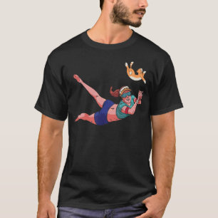 Volleybal Kat Sport Wedstrijd Dag Spike Net Kitty T-shirt
