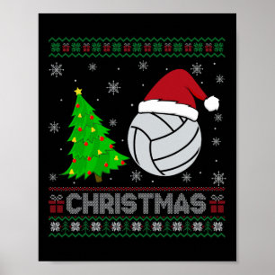 Volleybal kerstboom Lighting Ugly Christmas Sweat Poster