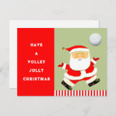 volleybal Kerstmis Feestdagenkaart (Voorkant / Achterkant)