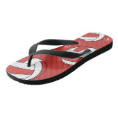 Volleybal kerststreep feestbal en sneeuw teenslippers (Schuin)