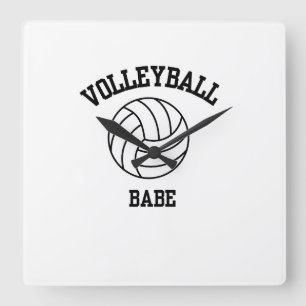 Volleybal kunst wandklok vierkante klok