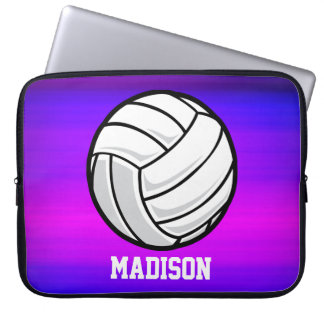 Volleybal; Levendig Violet Blauw en Magenta Laptop Sleeve