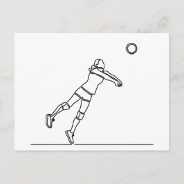Volleybal Libero Lijntekening Briefkaart