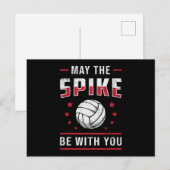 Volleybal mag de Spike zijn met je retro speler Briefkaart (Voorkant / Achterkant)