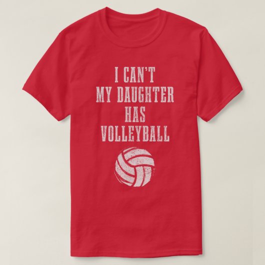 Volleybal Mam Papa Ik Cant Dochter Hast Volleybal T-shirt (Design voorkant)