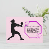 Volleybal Meisje Speler Verjaardagsfeest Kaart (Staand voorkant)